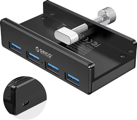 桌上集線器|ORICO USB 3.0 集線器、USB 集線器夾、鋁製4 埠 USB 分配器,。